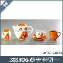 Pretty best quality heat resistant ceramic canister tea coffee sugar set
